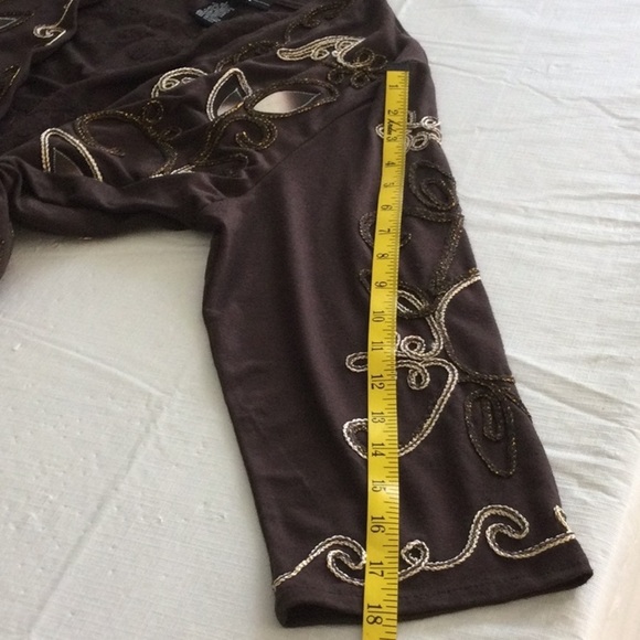 Chic Embroidered Brown Jacket.  #640 - Picture 7 of 7